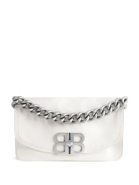 Balenciaga small BB Soft Flap leather shoulder bag White 7485982AAIY
