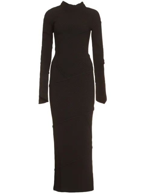 Balenciaga Spiral ribbed-knit maxi dress Black 751094T5199