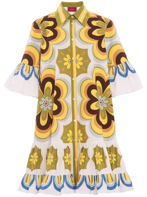 La DoubleJ Choux geometric-print dress White DRE0205COT015CIC01YE03