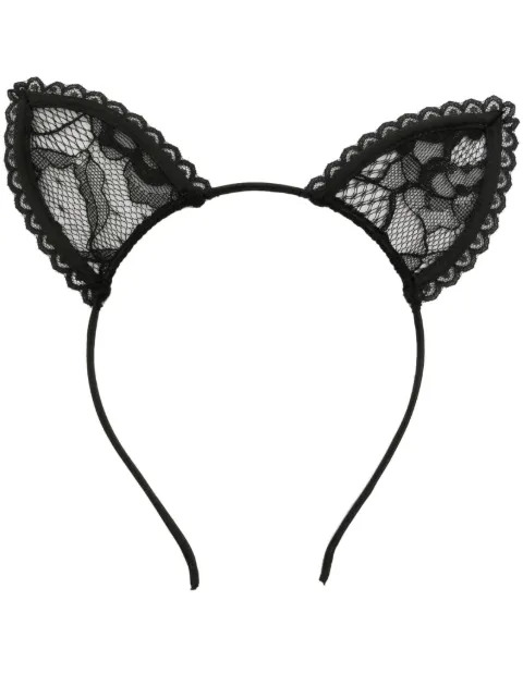 Fleur Du Mal cat-ears lace headband Black AC00390100