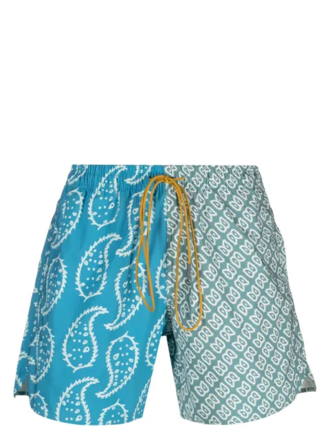 RHUDE graphic-print drawstring swim shorts Green RHSS23PA780203451345