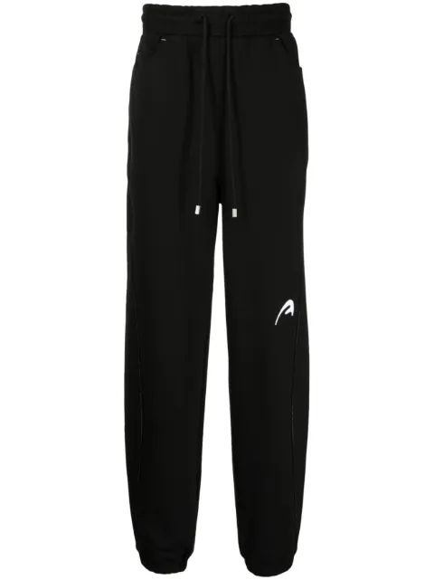 Ader Error logo-embroidered cotton drawstring trousers Black BMADSSSP0101BLK
