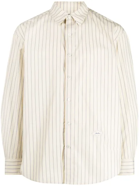 Ader Error striped cotton shirt Neutrals BMADSSSH0104