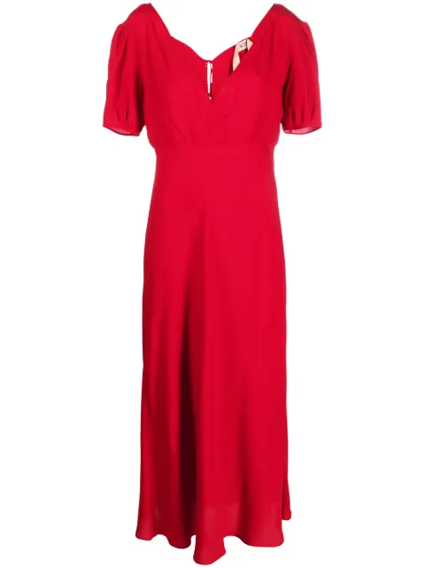 Nº21 tie-fastening midi dress Red 23EN2S0H0815111