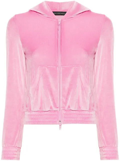 Balenciaga BB Paris zip-up hoodie Pink 751792TMO26