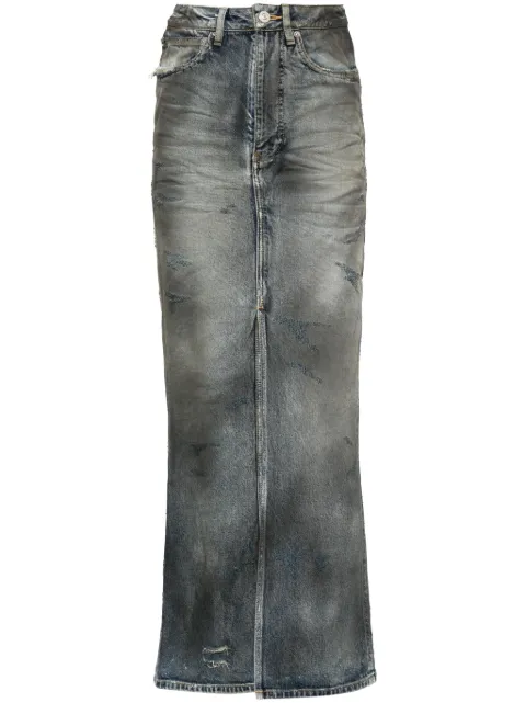 Balenciaga distressed denim maxi skirt Grey 744975TNW01