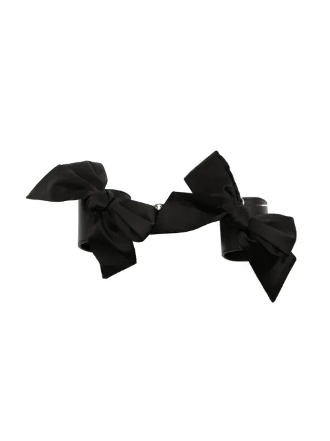 Fleur Du Mal bow-detail leather cuffs Black AC00570100