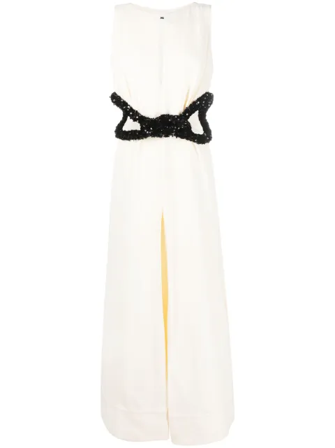 Jil Sander sequin-embellished A-line gown Neutrals J03CT0102J65023
