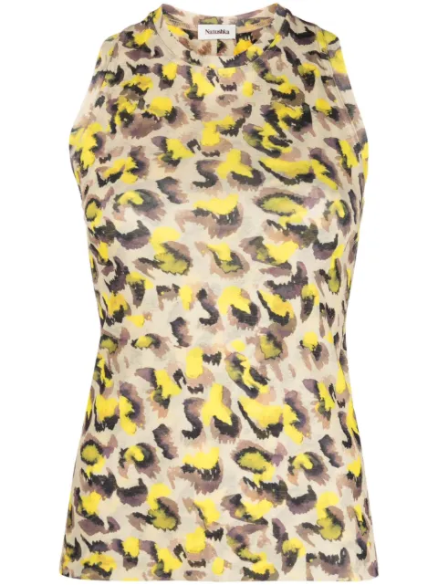 Nanushka Safea leopard-print tank top Neutrals NW23RSTP02377