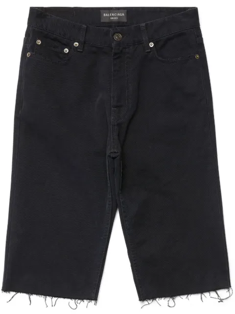 Balenciaga raw-hem denim shorts Black 753212TNW11