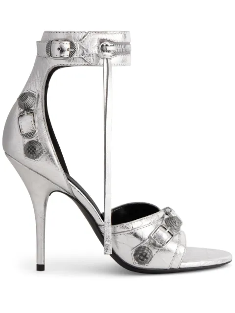 Balenciaga Cagole 110mm metallic-finish sandals Silver 743057WBDK3