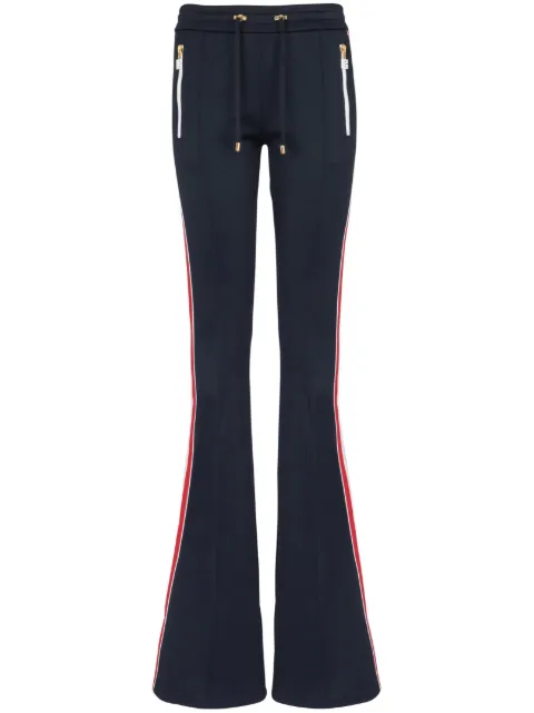 Balmain stripe-detail flared trousers Blue BF1OB110JG70