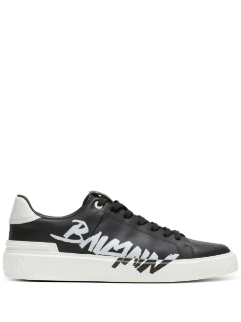 Balmain logo-print lace-up sneakers Black BM1VI288LBAL