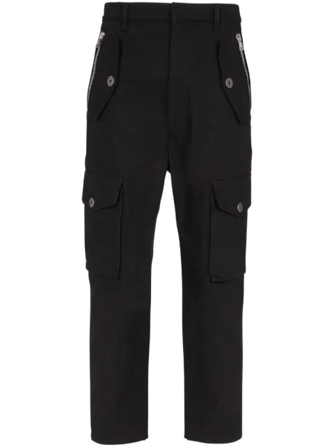 Balmain cropped cotton cargo trousers Black BH1PQ006CE25