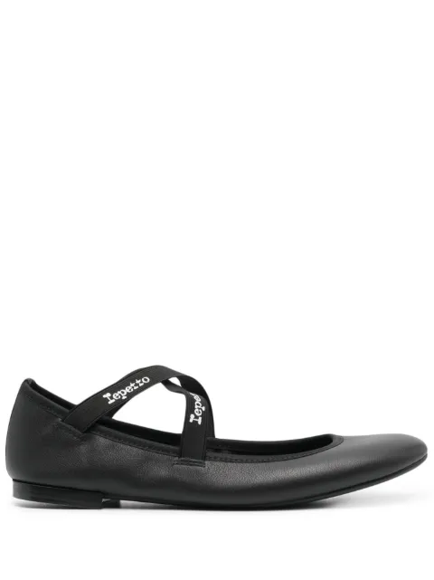 Repetto Joana Mary leather ballerina shoes Black V184VIP
