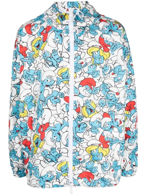DSQUARED2 Smurf-print hooded jacket White S78AN0051S76745