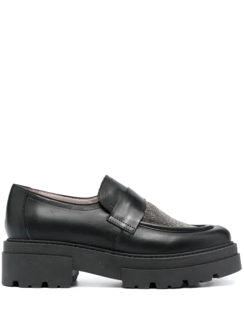 Fabiana Filippi bead-embellished slip-on loafers Black ASD223A9920000H965