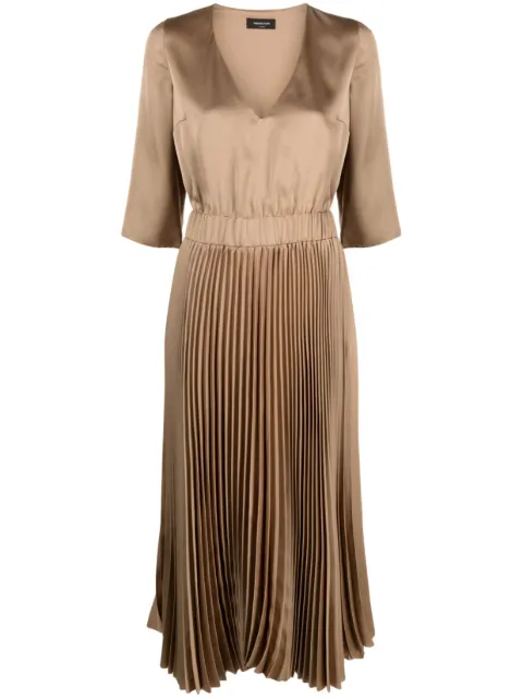 Fabiana Filippi pleated midi dress Brown ABD213F1540000H719