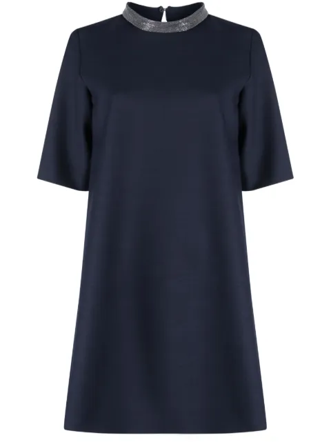 Fabiana Filippi beaded round-neck minidress Blue ABD223F1380000H769