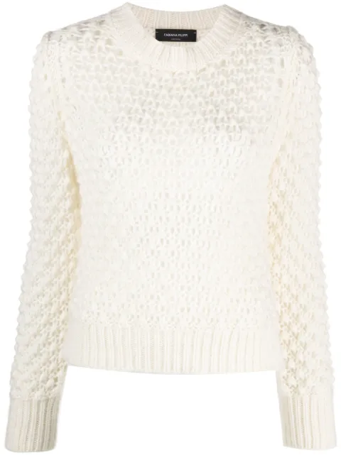 Fabiana Filippi open-knit long-sleeve jumper White MAD213F033H631