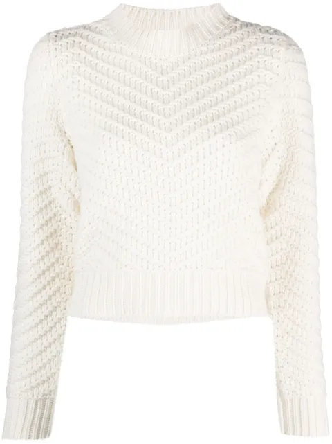 Fabiana Filippi chevron-knit cashmere jumper White MAD213F0480000N900