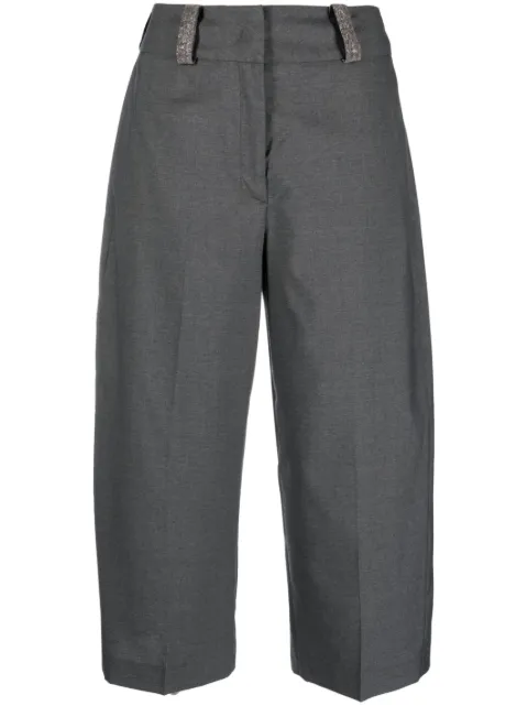 Fabiana Filippi pressed-crease wool cropped trousers Grey PAD223F6320000H781