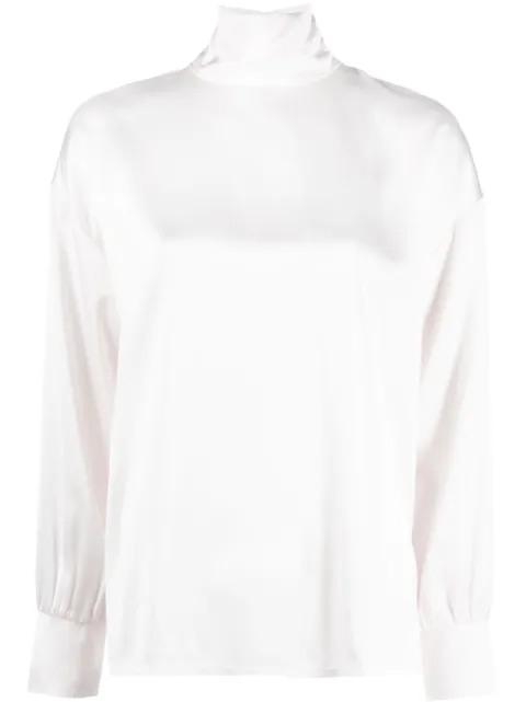 Fabiana Filippi high-neck satin blouse White TPD223F6050000D537