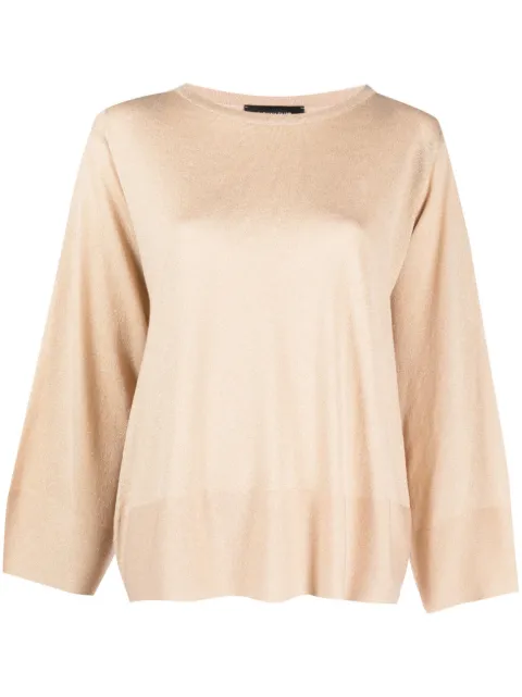 Fabiana Filippi oversized boat-neck jumper Neutrals MAD213F0800000D573