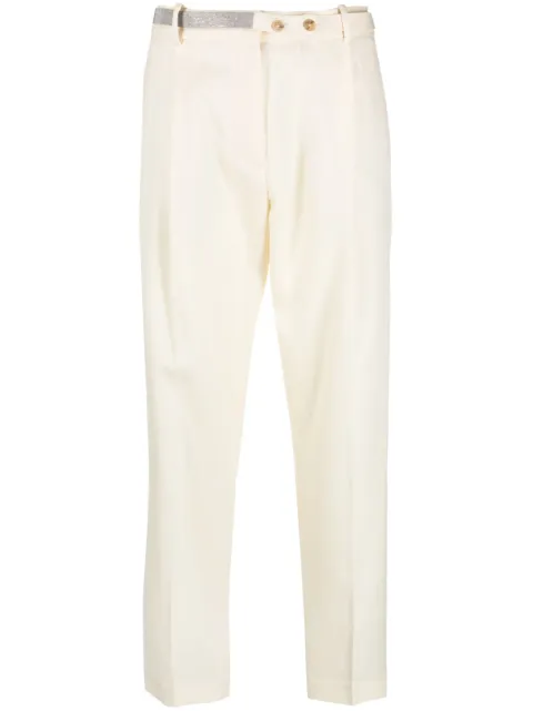 Fabiana Filippi rhinestone-embellished high-waist trousers Neutrals PAD223F6480000H784