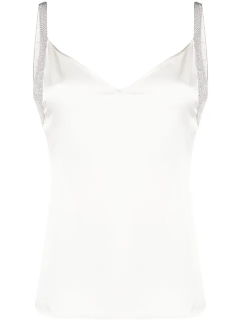 Fabiana Filippi metallic-trim satin camisole Neutrals TPD223F6070000D600