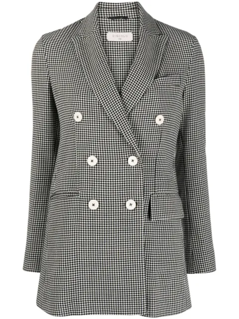 Circolo 1901 check-print double-breasted blazer Black FD2759