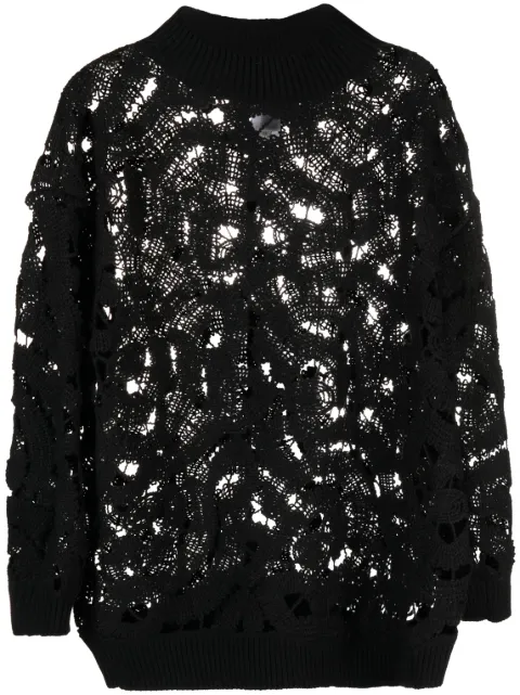 Fabiana Filippi open-knit mock-neck jumper Black MAD213F0090000H625