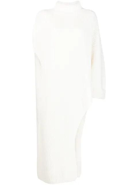 Fabiana Filippi asymmetric ribbed-knit jumper Neutrals MAD223F9220000H728