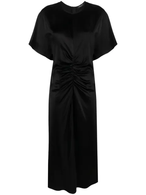 Fabiana Filippi ruched satin midi dress Black ABD223F5000000D537