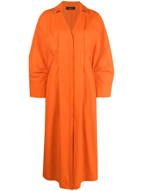 Fabiana Filippi V-neck midi dress Orange ABD213F1520000D549