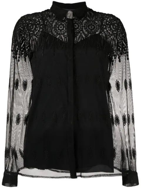 Fabiana Filippi lace-detail semi-sheer shirt Black CAD223F6180000H813