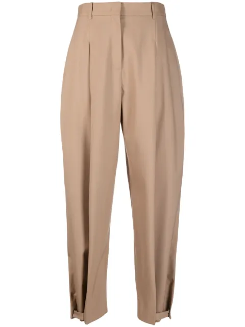 Fabiana Filippi pleat-detail tapered trousers Brown PAD213F2560000D547