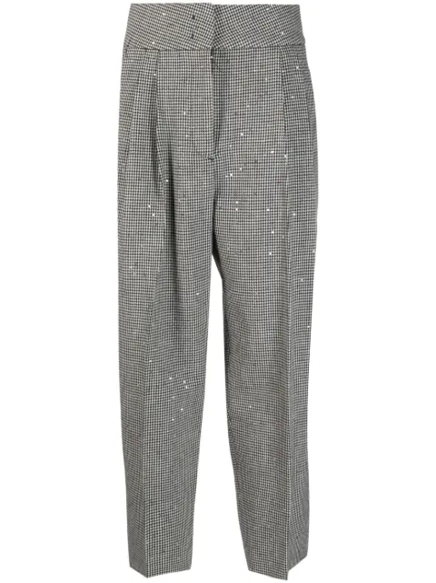Fabiana Filippi houndstooth pleated tailored trousers Black PAD213F2580000H679