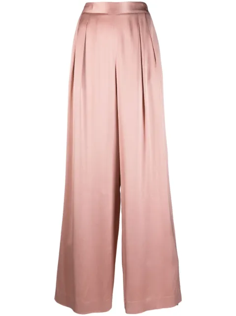 Fabiana Filippi pleated wide-leg satin trousers Pink PAD223F6370000D537