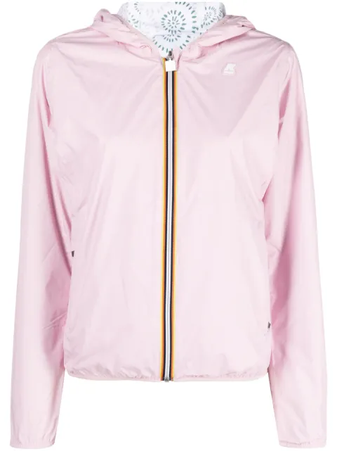 K-Way R&D logo-patch zip-up hoodie Pink K8117YW