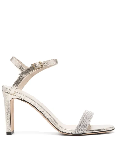 Fabiana Filippi 60mm bead-embellished leather sandals Gold ASD213A8340000H986