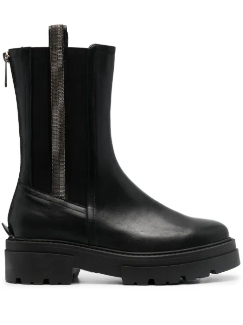 Fabiana Filippi bead-embellished combat boots Black ASD213A8460000H876
