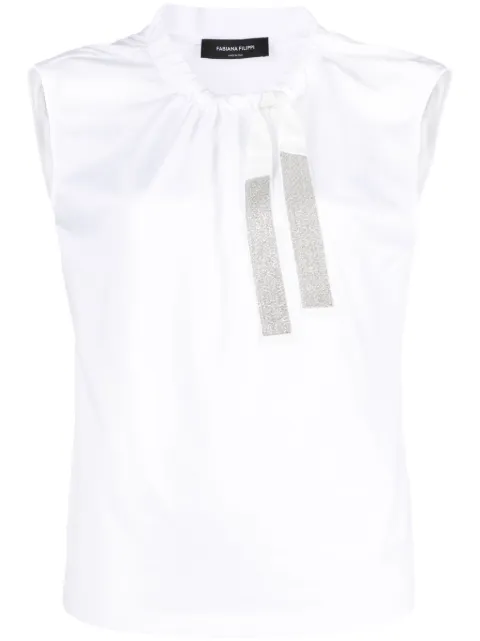 Fabiana Filippi drawstring cotton tank top White JED213F1180000H659