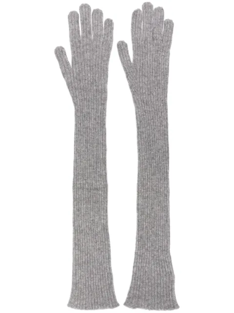 Fabiana Filippi elbow-length ribbed cashmere gloves Grey SAD213A7210000N900