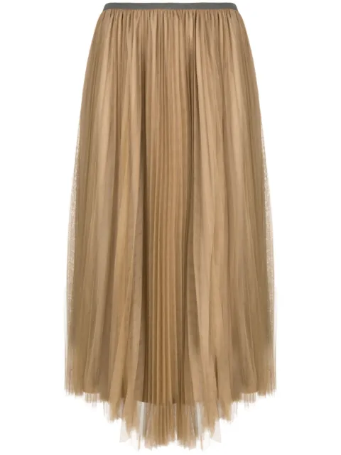 Fabiana Filippi pleated midi skirt Brown GND213F2930000H717