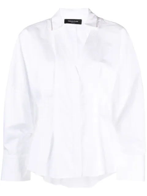 Fabiana Filippi pleated cotton shirt White CAD213F2320000D549