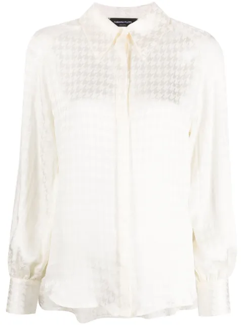 Fabiana Filippi houndstooth-pattern long-sleeved shirt Neutrals CAD223F6150000H776