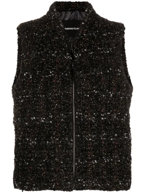 Fabiana Filippi padded bouclé gilet Black CTD223F7880000H785