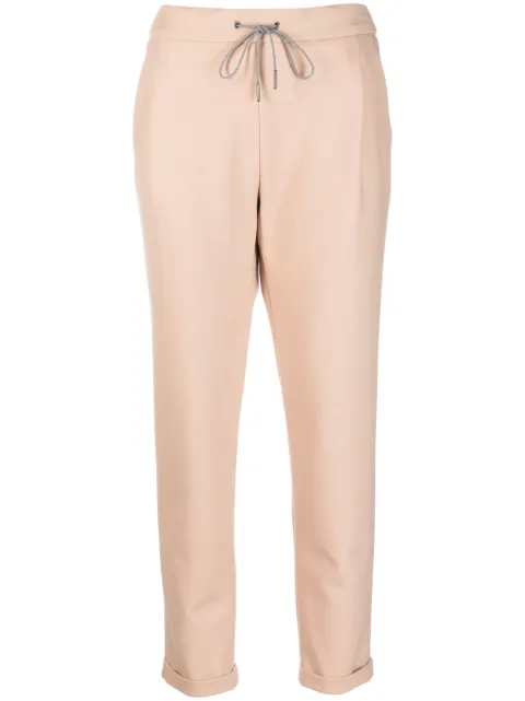 Fabiana Filippi drawstring-waistband tapered-leg trousers Brown PAD213F3500000D562