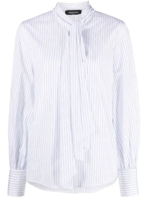 Fabiana Filippi striped pussy-bow shirt White CAD223F6170000H823